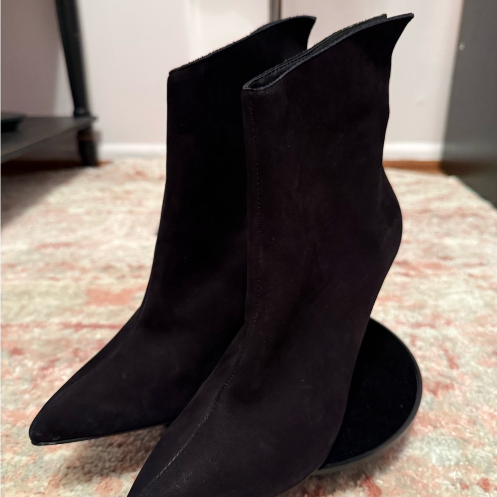 Aqua Black Heeled Boots for Women